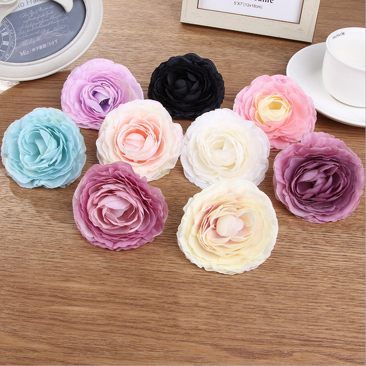

10Pcs Artificial Flowers Rose Hibiscus Flower Head For Wedding Wall Wedding Bouquet Home Decoration Party Accessory