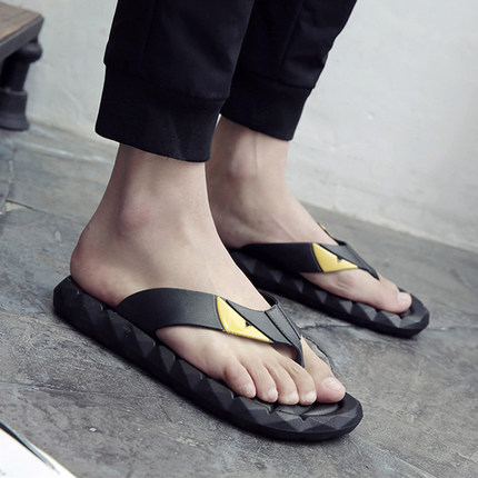 

2017 Men's Sandals Casual Summer Slippers Shoes Men Lesiure Rubber Platform Sandals Beach Flip Flops For Men sandalias mujer A 17040401, Black