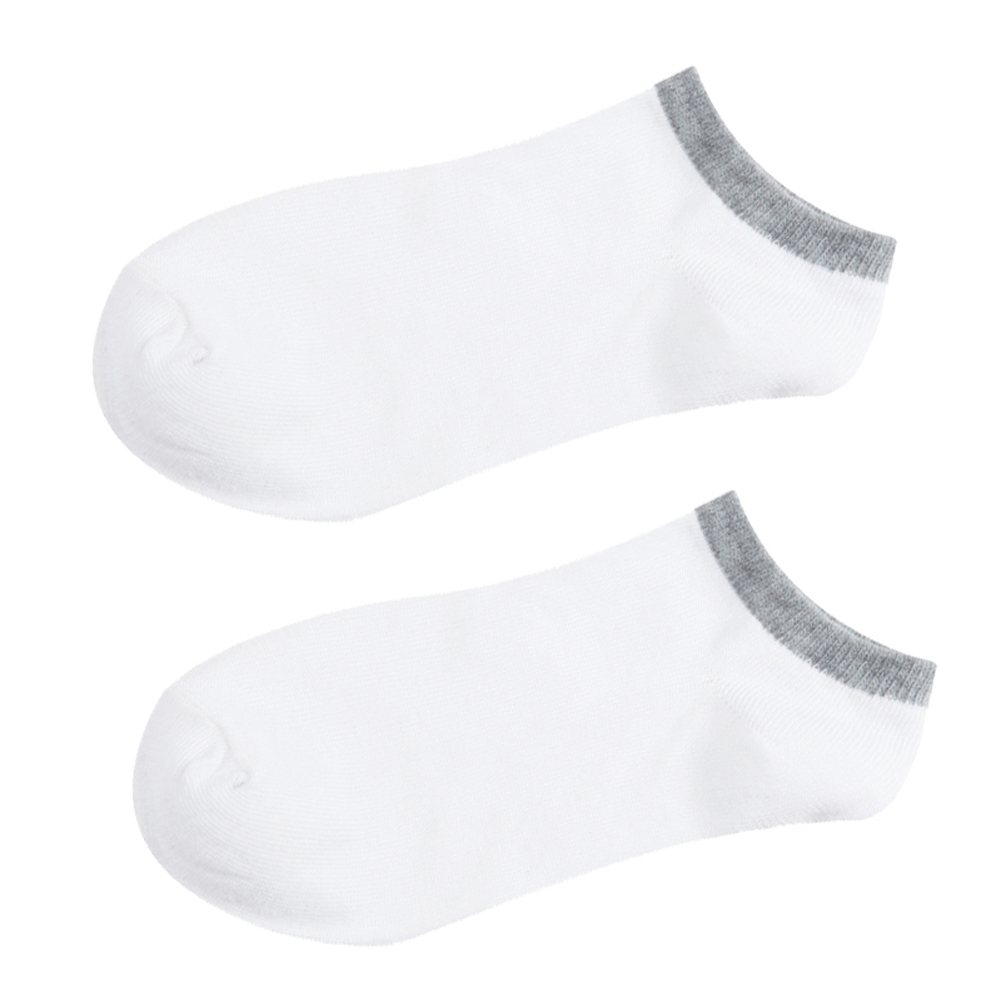

Wholesale- white+ gray edge Mens Ankle Boat Sock Low-Cut Socks, As pic