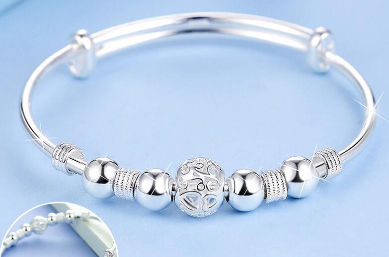 LOt Bangles Bracelets S925 Silver Bracelet Female Simple Garnet Bracelet Personality Nationality