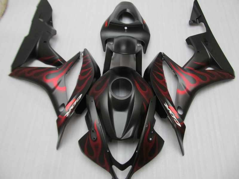 

Injection motorcycle fairing kit for Honda CBR600RR 07 08 red flames black fairings set CBR600RR 2007 2008 OT19, Same as picture