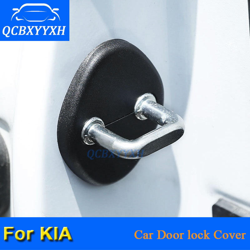

QCBXYYXH 4Pcs/lot ABS Car Door Lock Protective Covers For Kia Sportage R Carento Sorento K5 K2 K3 Soul KX3 KX5 K4 Car Styling