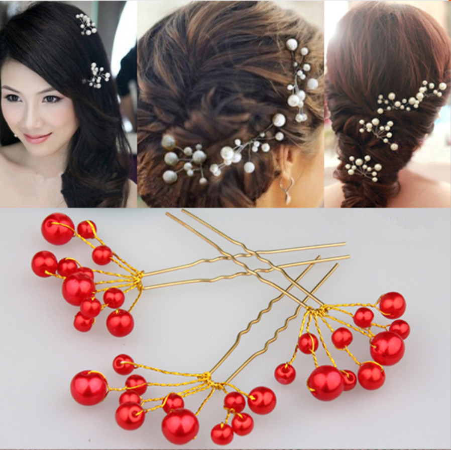 

Crystal Pearl Flower Bridal Hairpins Wedding Hair Jewelry Bridesmaid Hair Pins Clips for Bride Hair Accessories