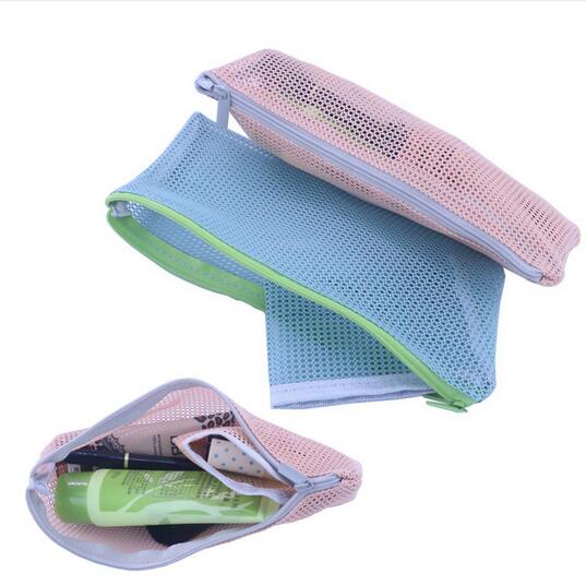 

New Fashion Lady Korean transparent hand Pouch wash Cosmetic bag mesh zipper bag versatile package storage Cosmetic bag