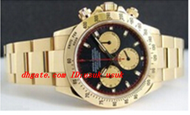 

Brand New Luxury Wristwatch 18k Yellow Gold Black Paul Newman 116528 40mm Automatic Mens Watch Men's Sport Wrist Watches
