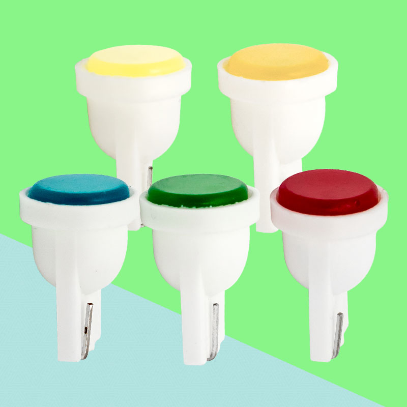 

100X T10 W5W WY5W 168 Ceramic COB LED lamp Car Interior Wedge Light Source Door Instrument Side Bulb White/Blue/Green/Red/Yellow 12V
