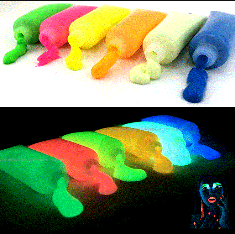 

Wholesale-5X Glowing Face body Blacklight Paint 15g for Party Easter & Halloween - 10 Colors Bright Luminous Acrylic Paints