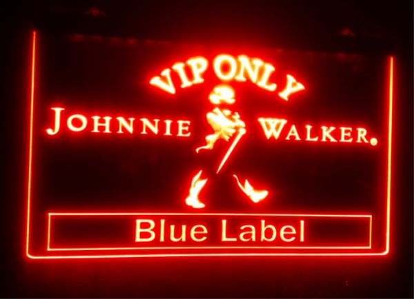 

b137 VIP Only Johnnie Walker Neon Light Sign Decor Dropshipping Wholesale 7 colors to choose