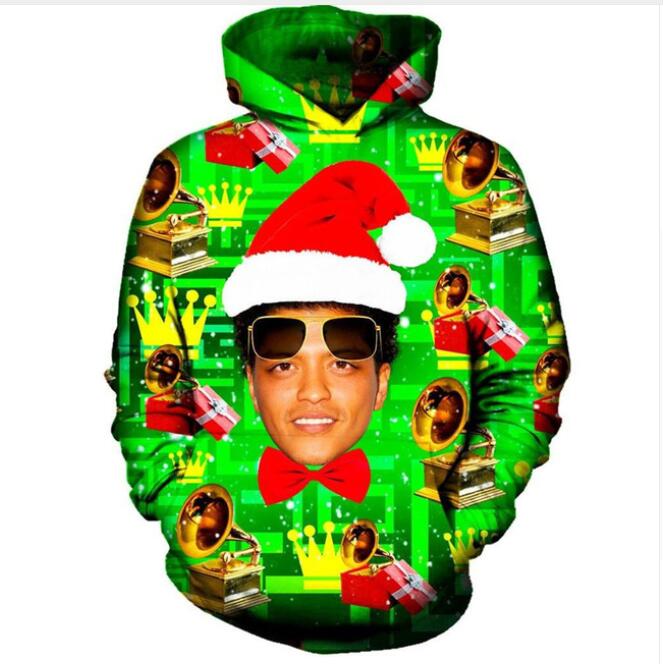 New Fashion Men/Women Bruno Mars Christmas Funny 3d Sweatshirts Hoodies Autumn Winter casual Print Hooded Pullovers Tops LM0065