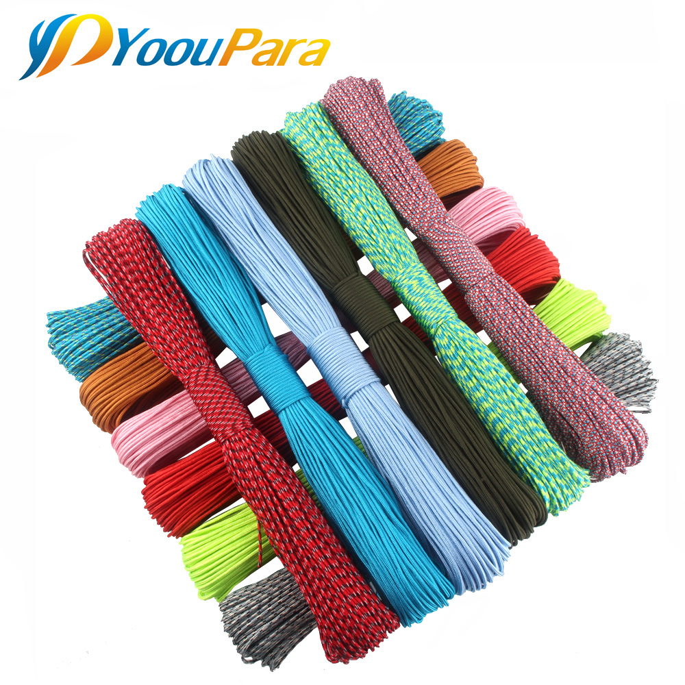 

110 Colors Paracord 2mm Parachute Lanyard one stand Cores Cord 100FT Rope for Sport Camping Climbing Rope Hiking And Woven Bracelet