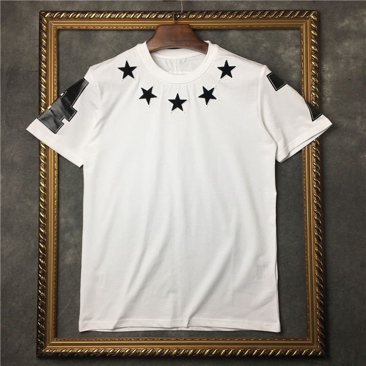 

2021 Luxury mens t shirts fashion clothing men t-shirt star short sleeve black flocking 74 tshirt Designer women tee cotton tops, White