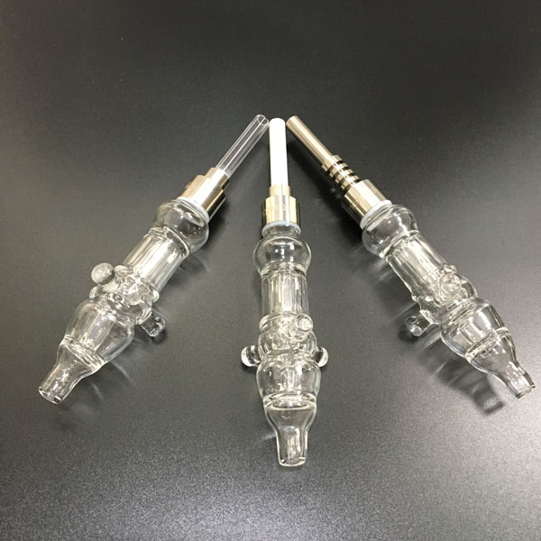 

2019 micro vaped glass mini pipe titanium tip quartz tip or ceramic tip for honeybird or micro glass pipe