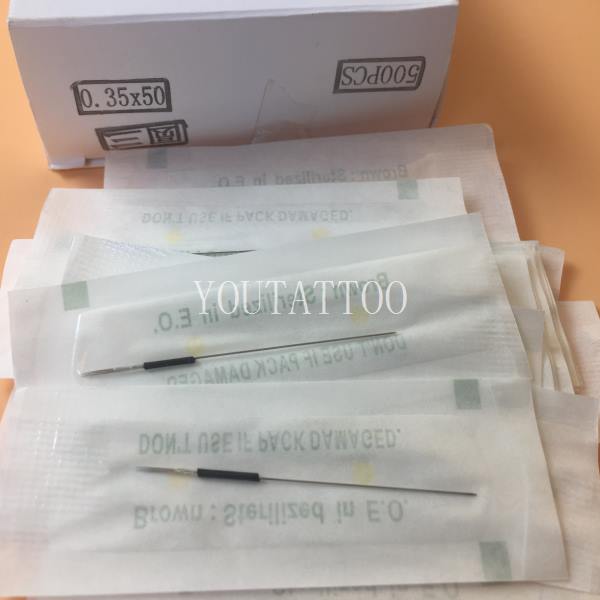

500pcs 0.35x50mm Sterilized 3RL Permanent Makeup Tattoo Machine Gun Eyebrow Machine Tattoo Needle Traditional Needles