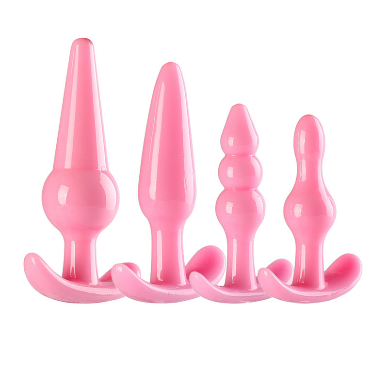 Sexe anal jouet pour femme 4pcs / Set Soft silicone anus jouets bout à bout de masturbateur