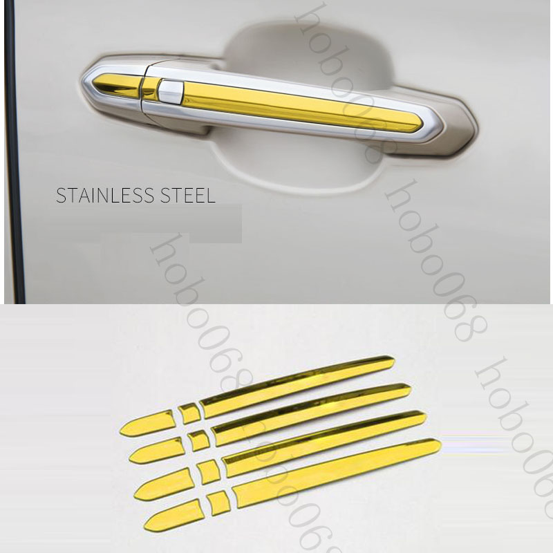 

12pcs/lot For Cadillac XTS XT5 Car Auto Golden Blue Door Handle Trims Protective Guard Frames