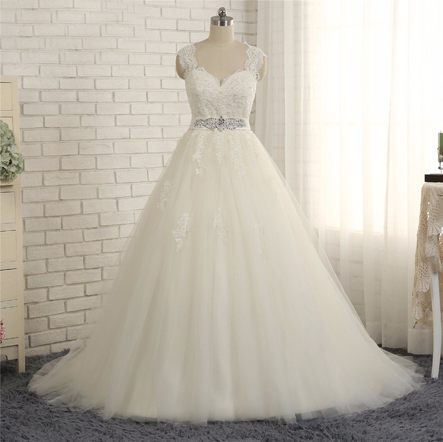 

robe de mariee courte New Elegant A-line Wedding Dresses Sleeveless Lace Bride Wedding Gowns Beaded Belt, Pink