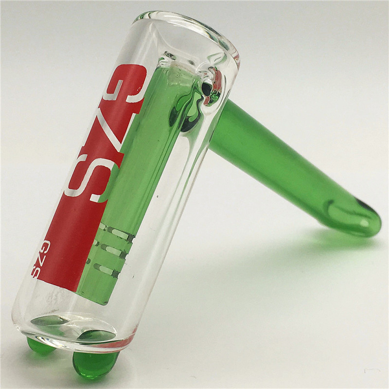 

Glass Hammer Pipe Hand Pipe Heady Bong Bubbler Water Pipe One Arm Perc Tree Percolator Smoking Bongs Tobacco Bongs Green Bent Bowl