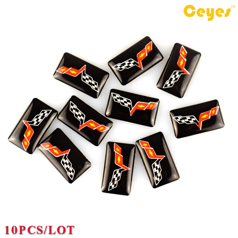 

Personalzied Epoxy logo sticker car decals for Corvette c5 c6 c7 Car Funny Plastic Drop Stickers Cute Car Styling 10PCS/LOT, 1*1.85cm