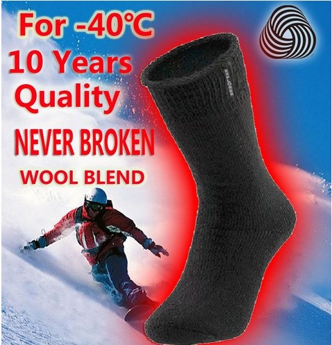 Pantalon de travail thermique épais pour hommes en laine mérinos, chaussettes de qualité supérieure, coussin pour équipage chaud, chaussettes, li