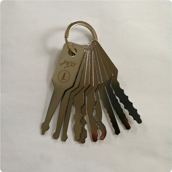 

Locksmith Supplies KLOM 10pcs Jiggler Keys car Lock Pick Set auto Double Sided Lock professional unlock tool stainless steel