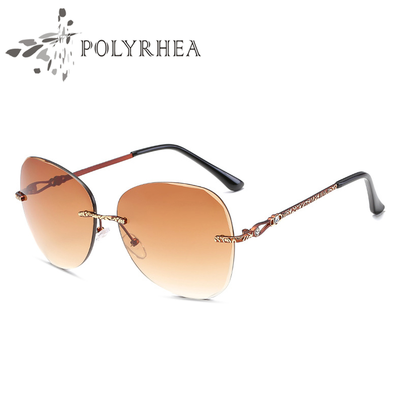 

Top Quality Glass Lens Frameless Sunglasses European Fashion Women And Men Sunglasses Fashion Ocean Film Retro Sunglasses With Case And Box