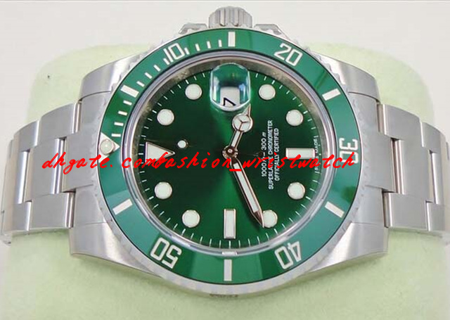

Stainless Steel Bracelet NEW GREEN DIAL & CERAMIC BEZEL MEN'S WATCH 116610 40mm Automatic Mechanical MAN WATCH Wristwatch, Silver