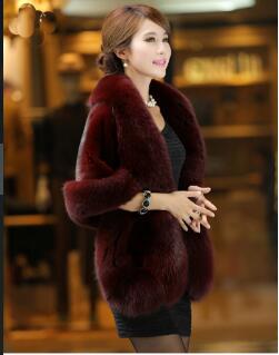 

Leather Grass Winter Warm Fur Collar Coat Cashmere Shawl Cardigan Loose Knit High Fashion Women's Long Coat Fur Coat Luxury, Black