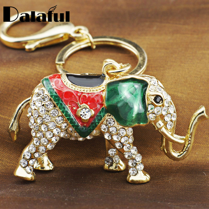 Bronce vintage esmalte cristal elefante collar
