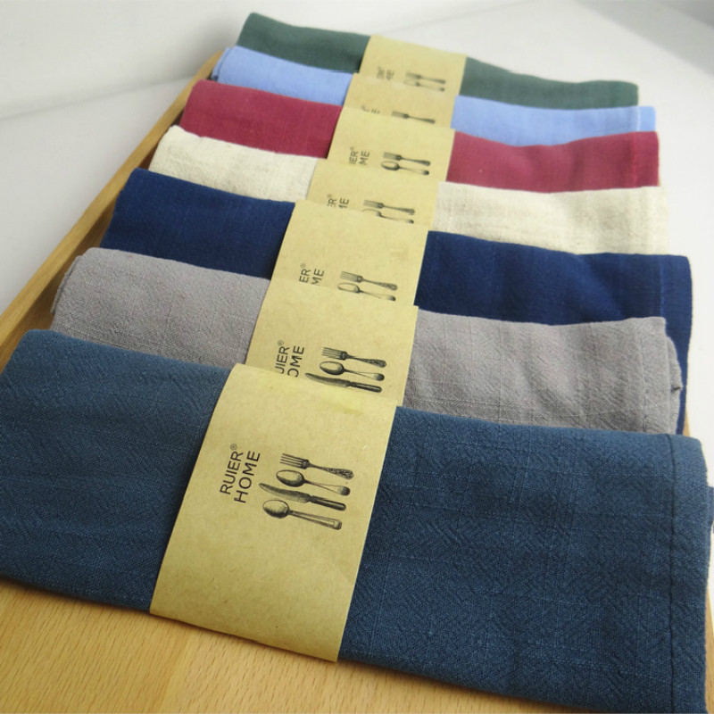 

Good water absorption Plain color linen napkin Tea towels