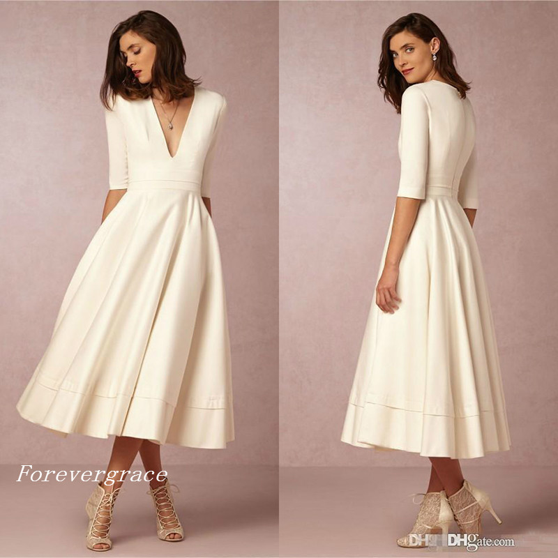 White Ivory Satin Short Bridesmaid Dress V Neck Beach South African Maid of Honor Dress Wedding Guest Gown Custom Made Plus Size