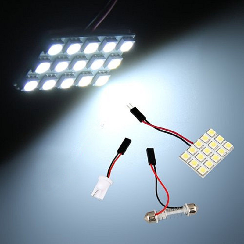 20x ICEBLUE--6-SMD White-16-SMD White-15-SMD Ba9s T10 5050 LED Car Interior Panel Light Festoon Dome Lamp DIY-image-404410176
