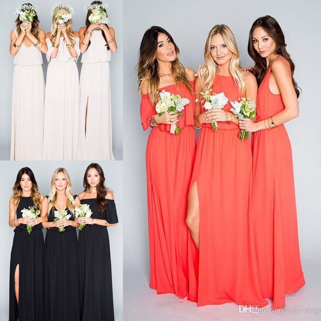 coral beach bridesmaid dresses