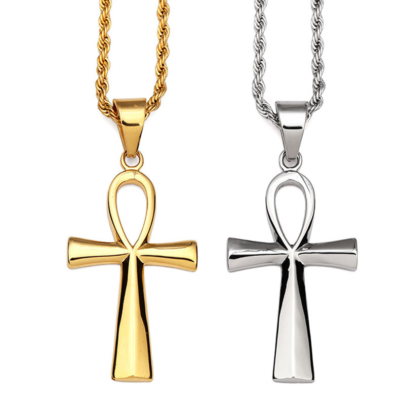 

Men's Classic Stainless Steel Mens Chains Silver Gold Plated Vintage Latin Christian Cross Pendants Necklaces free shipping