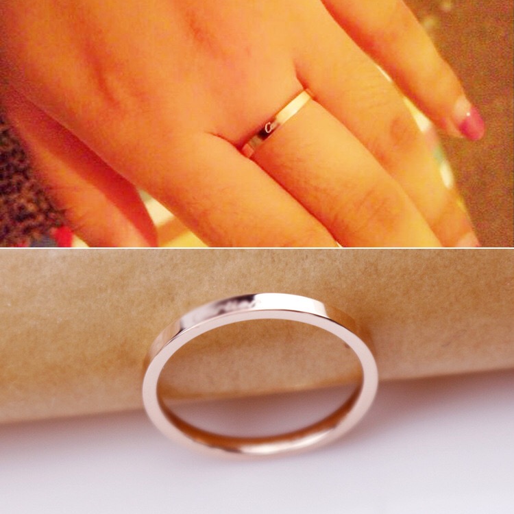 

Classic slim 2mm Wide Latest 18K Rose Gold Plated Ring For Lovers Women gift