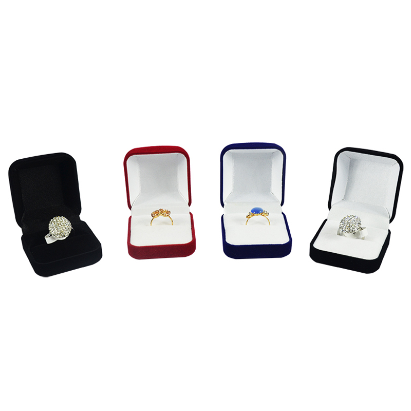 

Wholesale 6Pcs Jewelry Display Box Red Black Blue Blocked Ring Jewelry Organizer Box Ring Package Storage Gift Box 5*5.8*3.5CM, Black;white