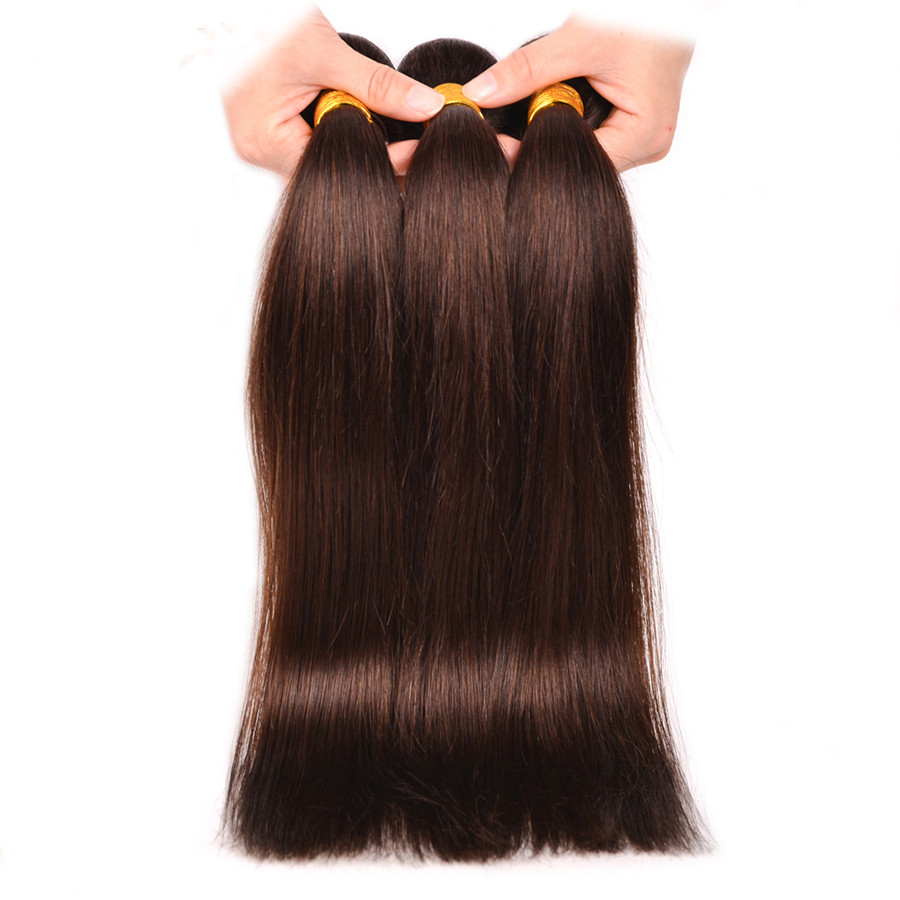 

Wholesale brown color 100g/pcs 3 bundles /lot 300g 24'' human hair extension