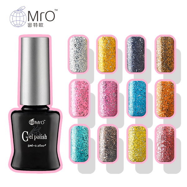 

Wholesale- 2016 new MRO Super Glitter uv Gel nail polish gel varnishes nails esmaltes permanentes de uv gel professional vernis a ongle, Bj001bj002
