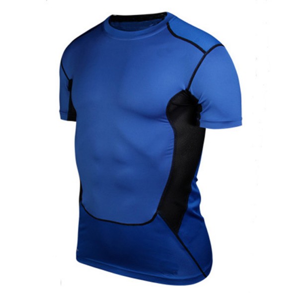 

Wholesale- Men' Compression Tight Shirts Base Layer Fitness Workout Tops -XXL, Blue