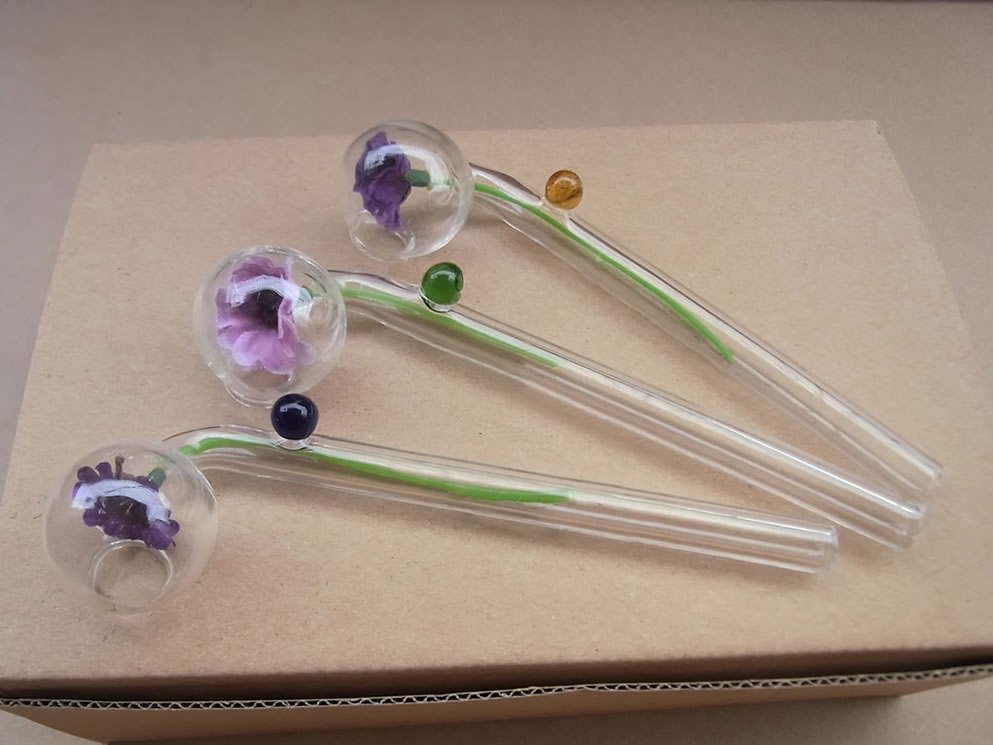 

Hot selling Glass oil burner pipe clear glass tube glass pipe oil nail in stock free shipping G2