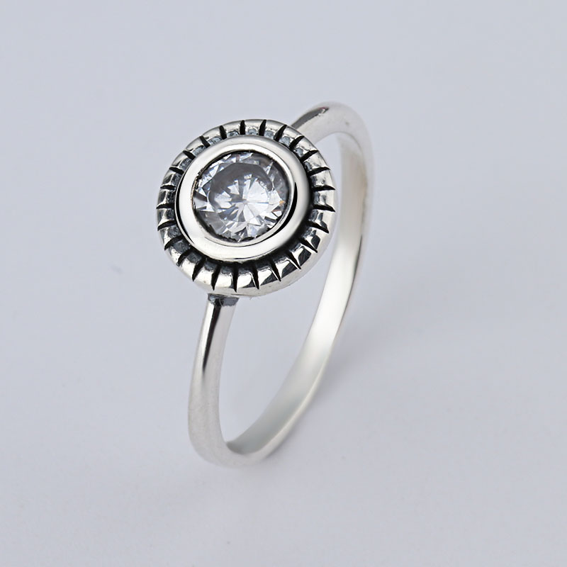 

A wholesale Female ring with mascara 925 Silver Signature Ring Fit Pandora Cubic Zirconia Anniversary Jewelry for Women Christmas gift