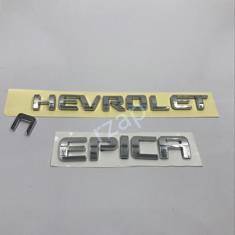 2pcs / lot pour le tronc arrière de voiture de logo de mots d'épica de Chevrolet 3D Chrome ABS emblème insigne autocollant