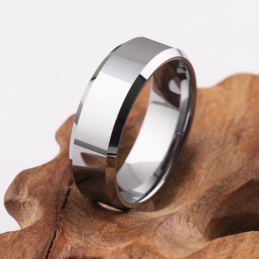 Men/'s Rhombus Bande carbure de tungstène anneau Taille 6-11 Or//Argent//Or Rose