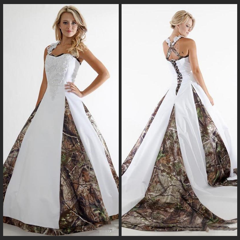 Vintage Camo A Line Wedding Dresses Halter Neck Lace Appliques Plus Size Vestidos De Novia Country Garden Bridal Gown Wedding Gowns