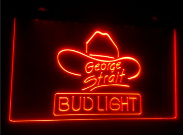 

tr10 Bud Light George Strait beer bar 3d signs culb pub led neon light sign home decor crafts