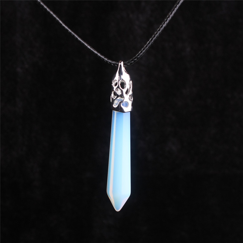 Collar De Piedras Preciosas Colgante de punto de Opalite Cristal Healing chakras reiki