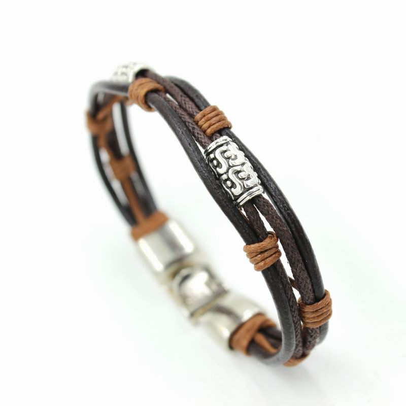 

Unisex Vintage Multilay Leather Bracelet Alloy Clasp Hematite Wristband Fashion Cuff for Men Women Stylish bracelets Wholesale, Golden;silver