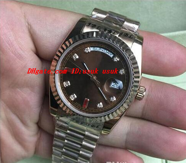 

Luxury Watch Brand 36mm Medium Size Men Women Watch Rose Gold Stainless Steel Sapphire Glassp Men Watches Wristwatches, Brown