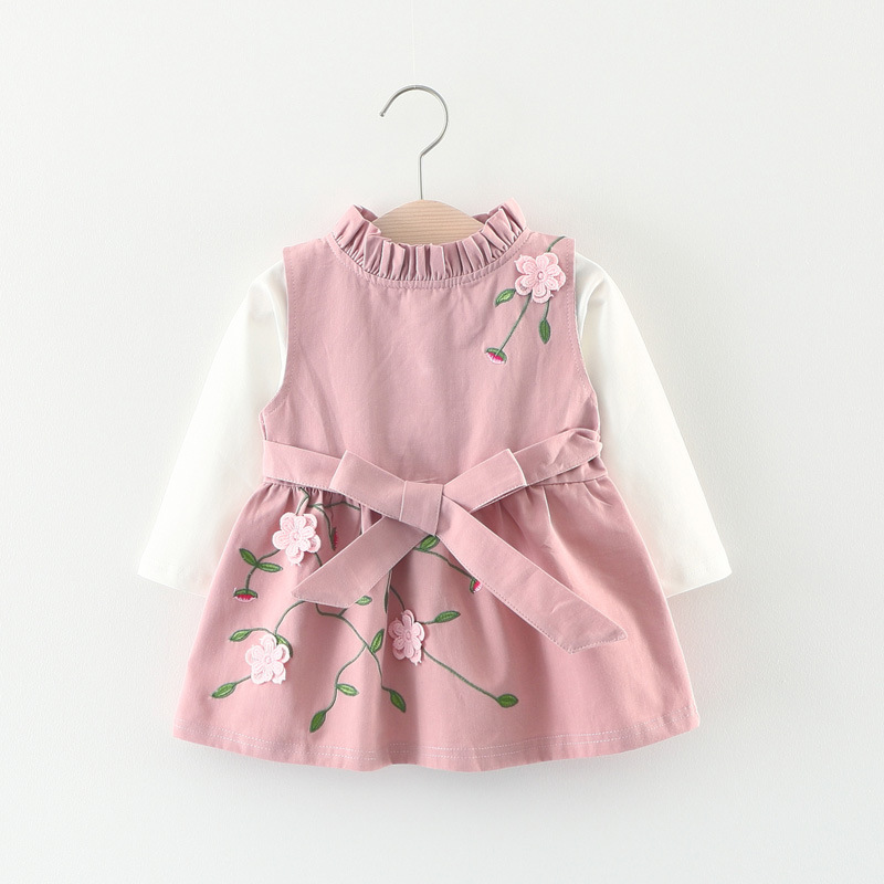 2022 New  Design  Korean  Baby Girls Dress  Kids Autumn Spring 