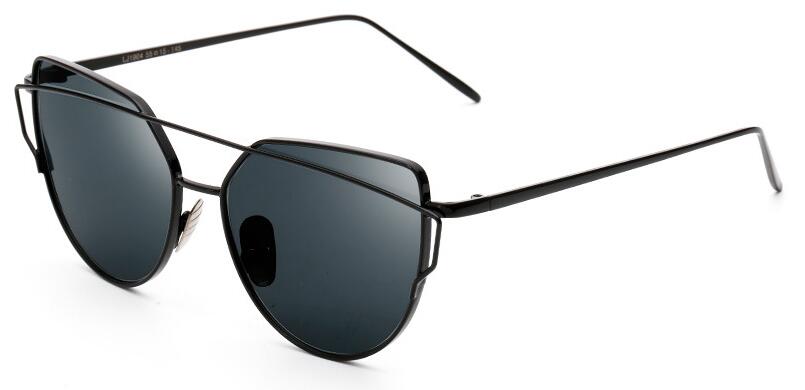 2020 New Cat Eye Sunglasses Women Fashion Twin-Beams Rose Gold Mirror Cateye Sun Glasses For Female UV400