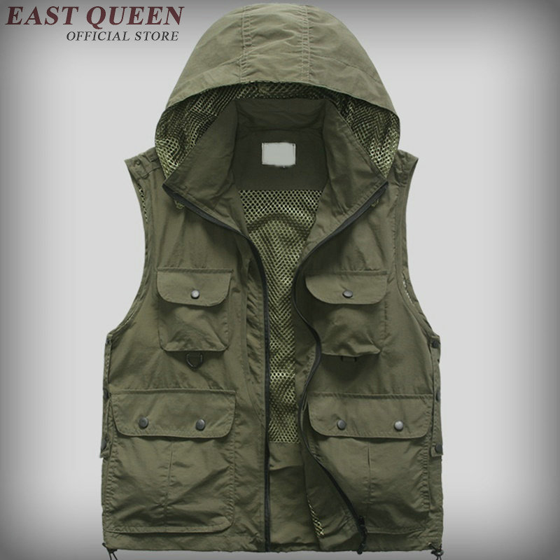 

Wholesale- 2016 New Men's Mesh Vest With Many Travel Vest Sleeveless Jackets Reporter Vests AA595C
